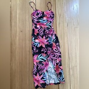Floral Pink and Black Women's Dress size small